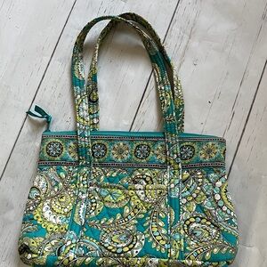 Vera Bradley Teal and Green Paisley Shoulder Bag